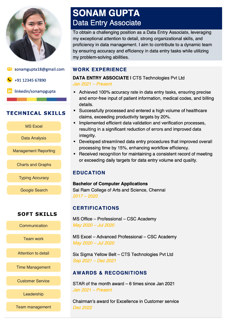 BCA Fresher resume format